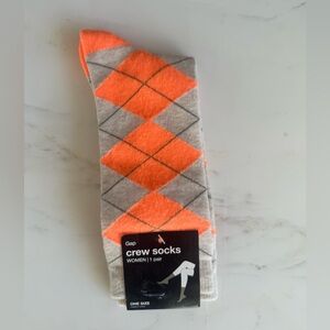 NWT Gap Women’s Crew Socks Orange & Tan New Crew Socks OS